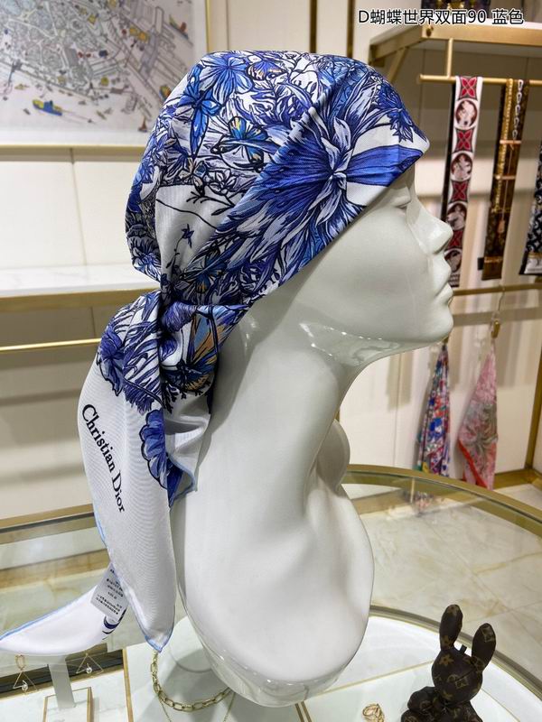 Dior silk scarf 90X90cm E12 (3)
